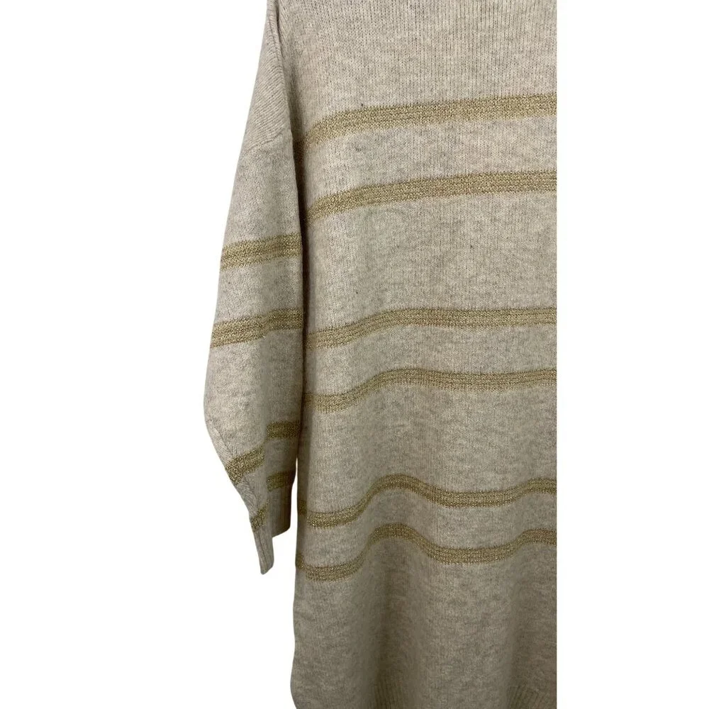 Grace & Karen Beige & Gold Striped Oversized Sweater Dress Womens Size 1X - Picture 5 of 11